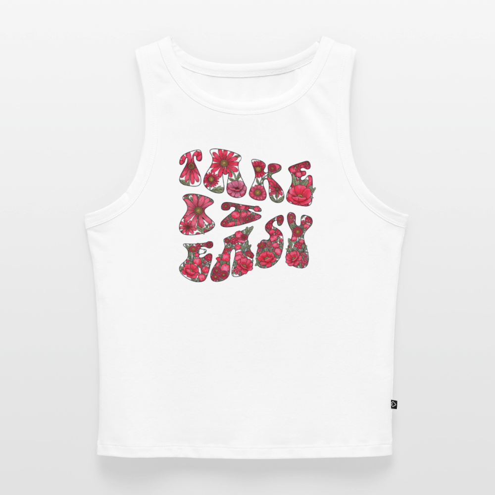 Women’s Cropped Organic Tank Top - white