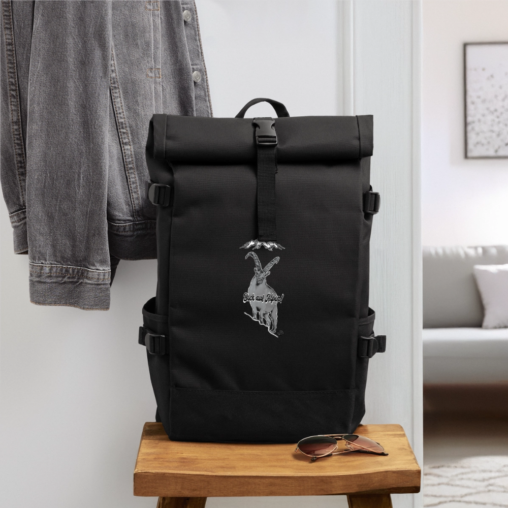 Roll Top Backpack - black
