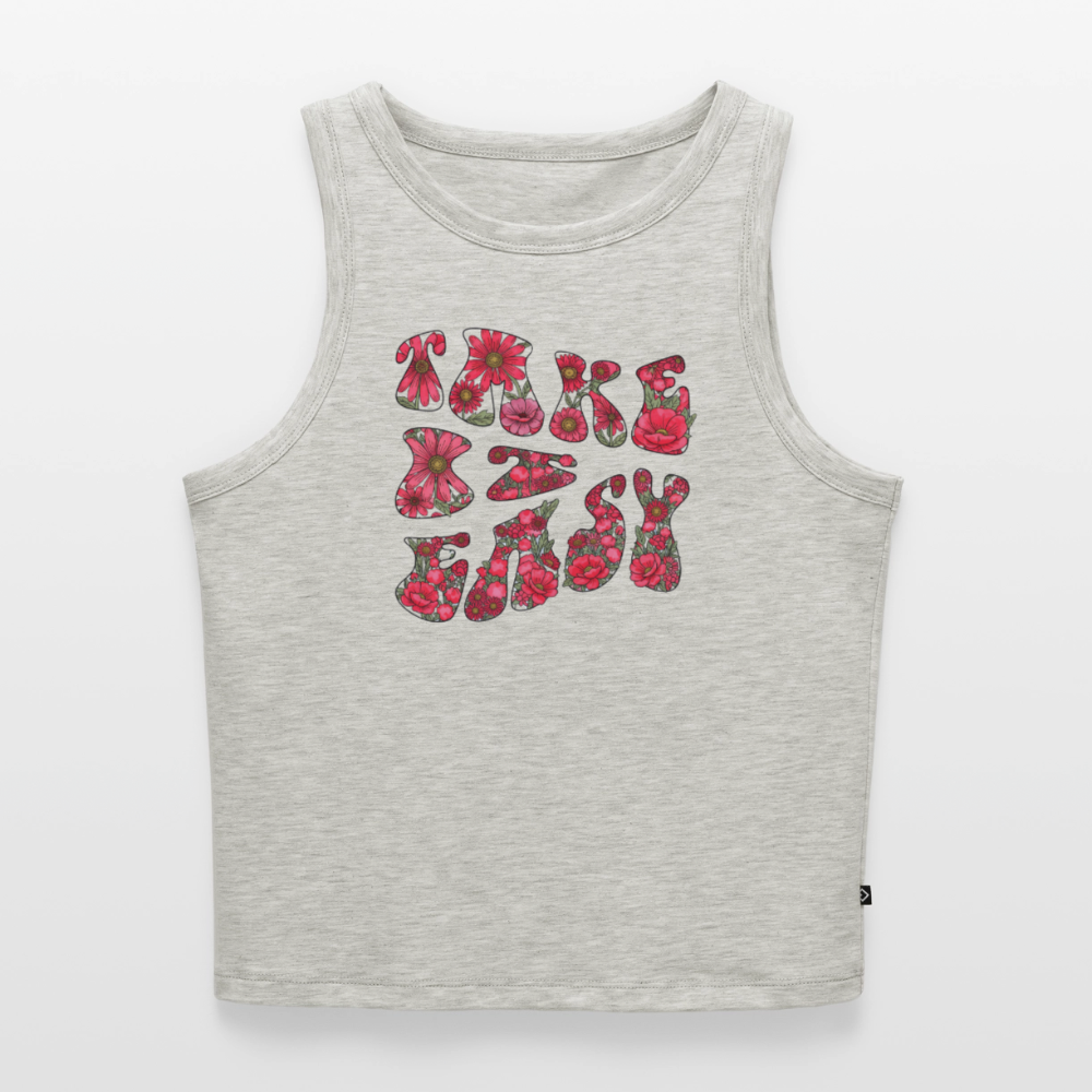 Women’s Cropped Organic Tank Top - heather grey