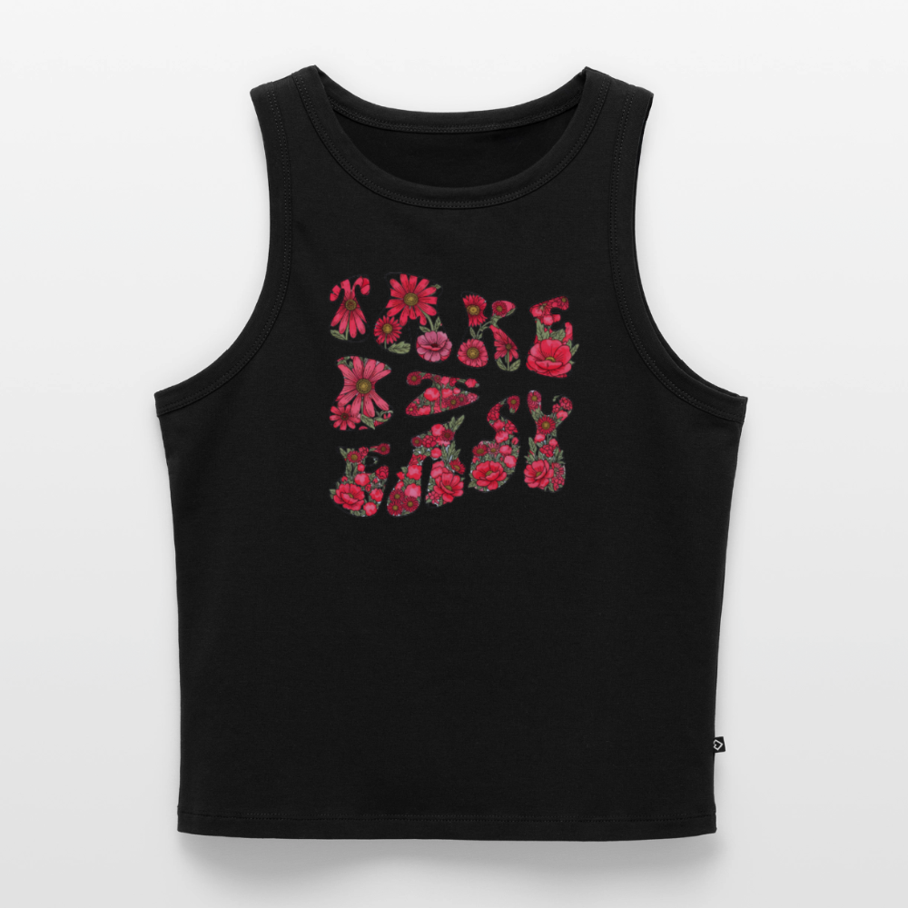 Women’s Cropped Organic Tank Top - black