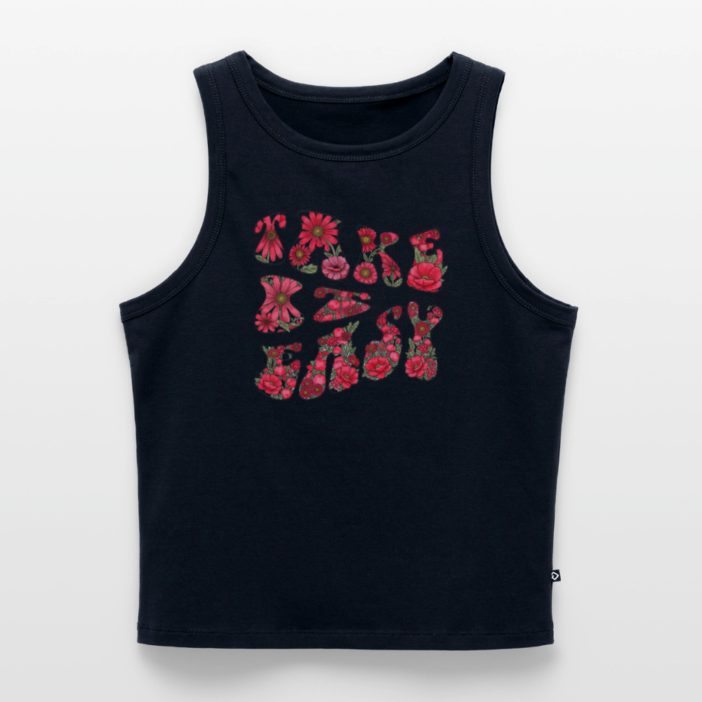 Women’s Cropped Organic Tank Top - navy
