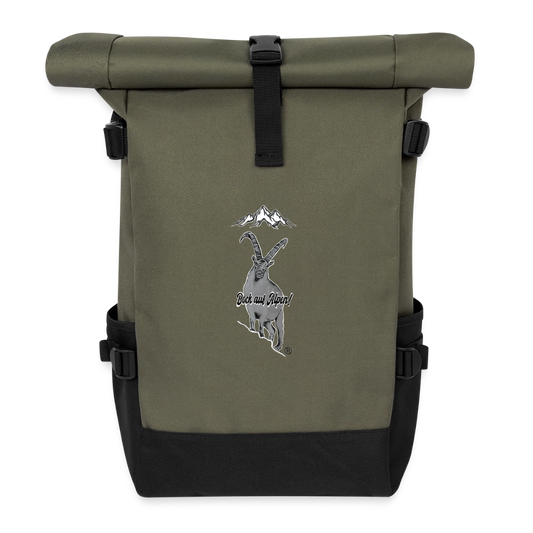 Roll Top Backpack - olive/black