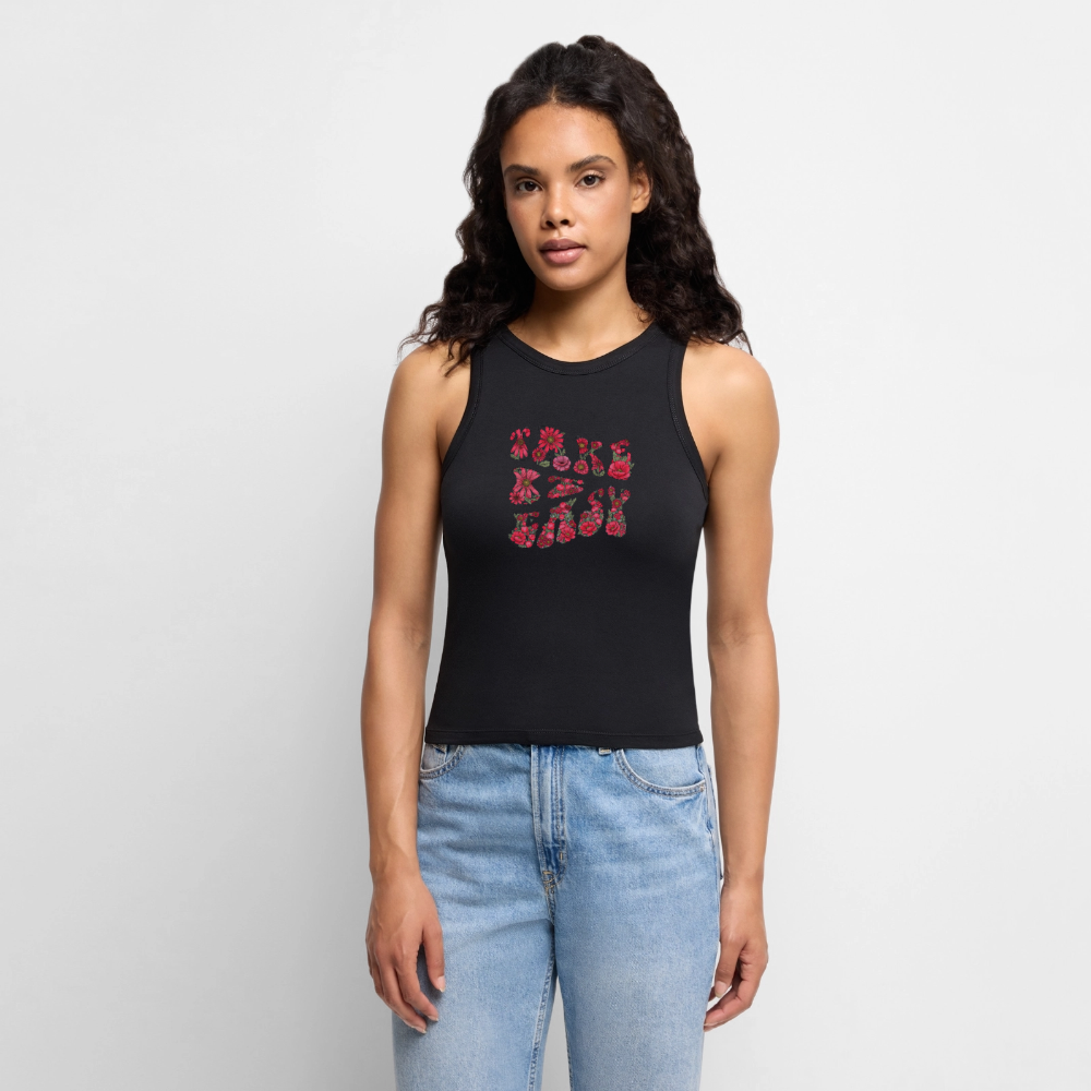 Women’s Cropped Organic Tank Top - black