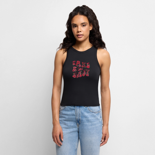 Women’s Cropped Organic Tank Top - black
