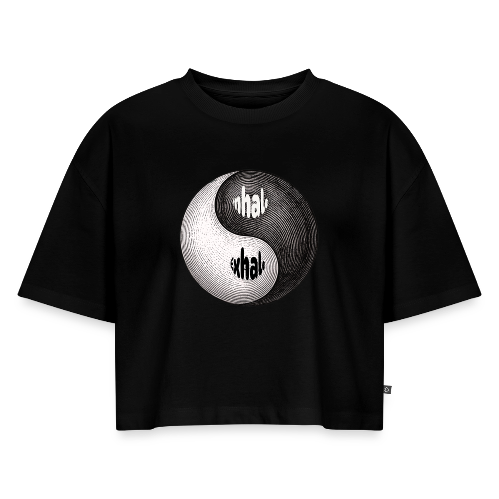 Women’s Premium Oversized Organic Cropped T-Shirt - black