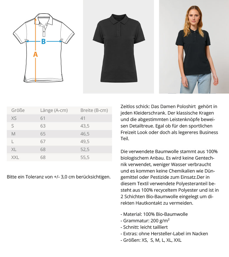 Heide klein und Rücken - Damen Organic Polo-Shirt ST/ST